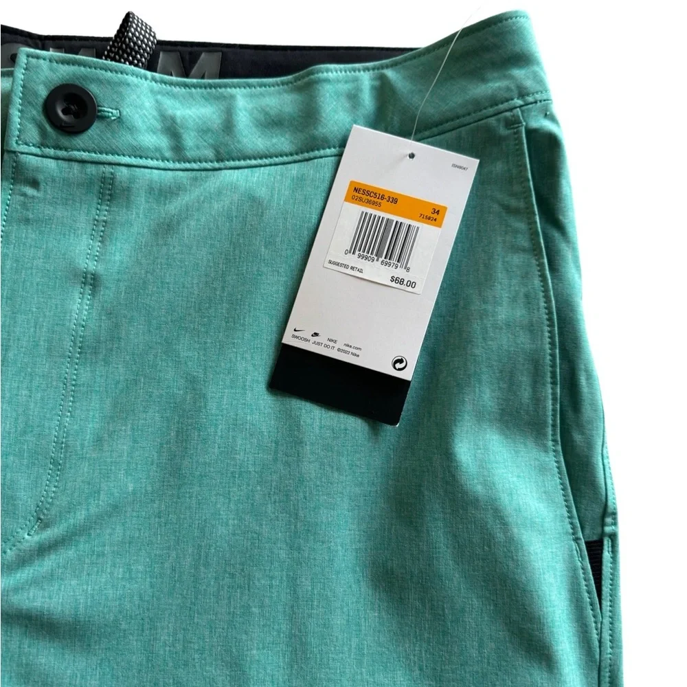 NIKE: Four Way Stretch Swim Trunks in Green